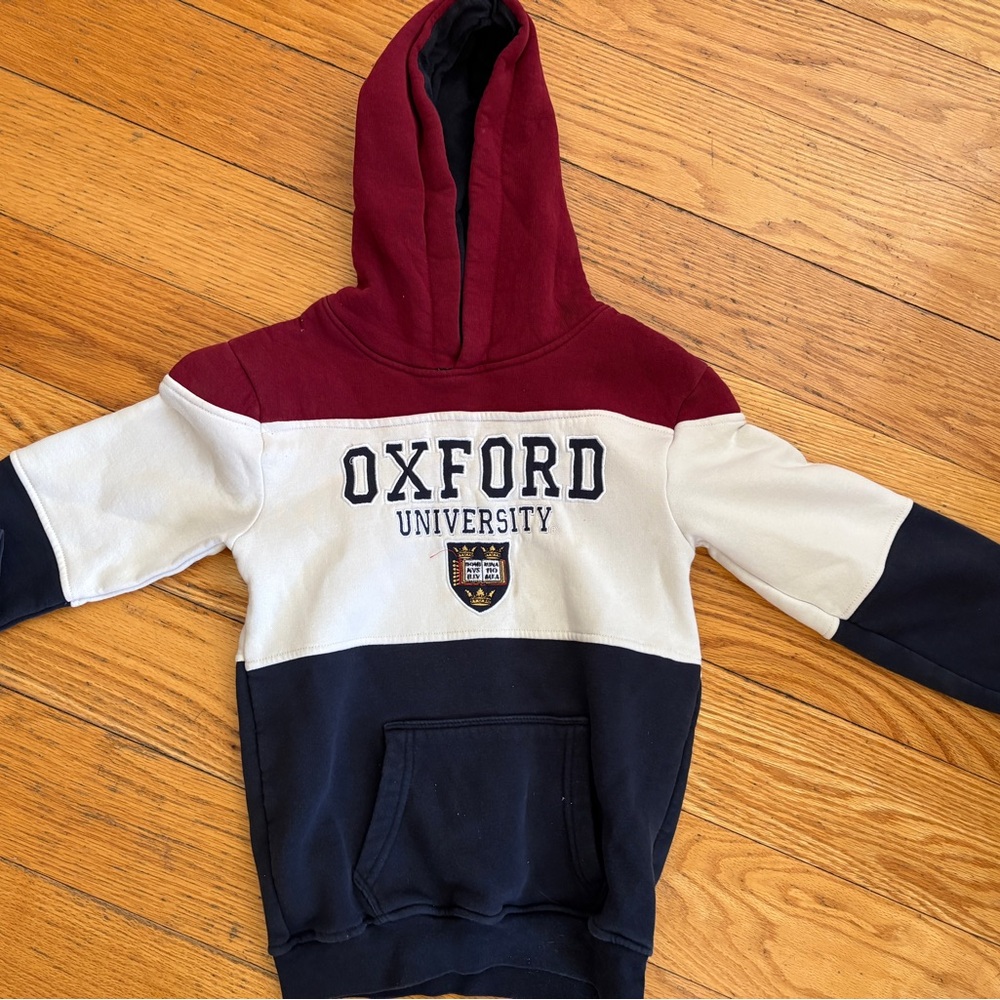 NIKA Blue and White Colorblock Hoodie